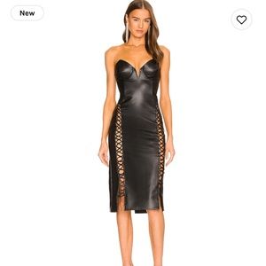 Michael Costello x revolve Livia midi dress in black